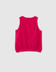 Fuchsia top biokatoen flamingo en bloemen meisjes-2