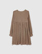 Robe camel imprim&eacute; petites fleurs fille-3