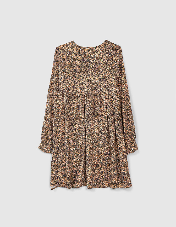 Robe camel imprim&eacute; petites fleurs fille-3