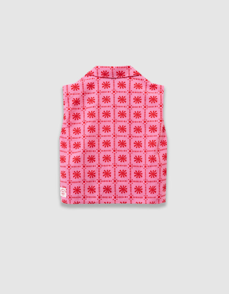 Girls’ pink sleeveless top with red graphic print-4 Girls’ pink sleeveless top with red graphic print-4