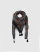 Foulard &eacute;cru &agrave; motif l&eacute;o cachemire Femme-1