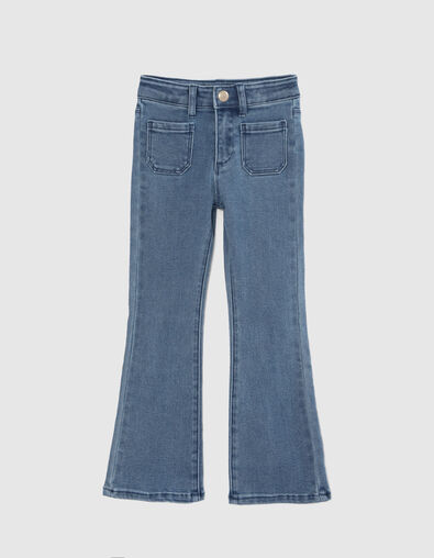 Jean FLARE bleu waterless poches plaquées fille - IKKS