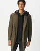 Parka beige pieza negra extraíble Easy Care hombre-1