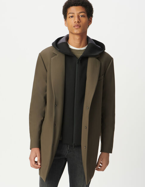 Parka beige pieza negra extraíble Easy Care hombre - IKKS