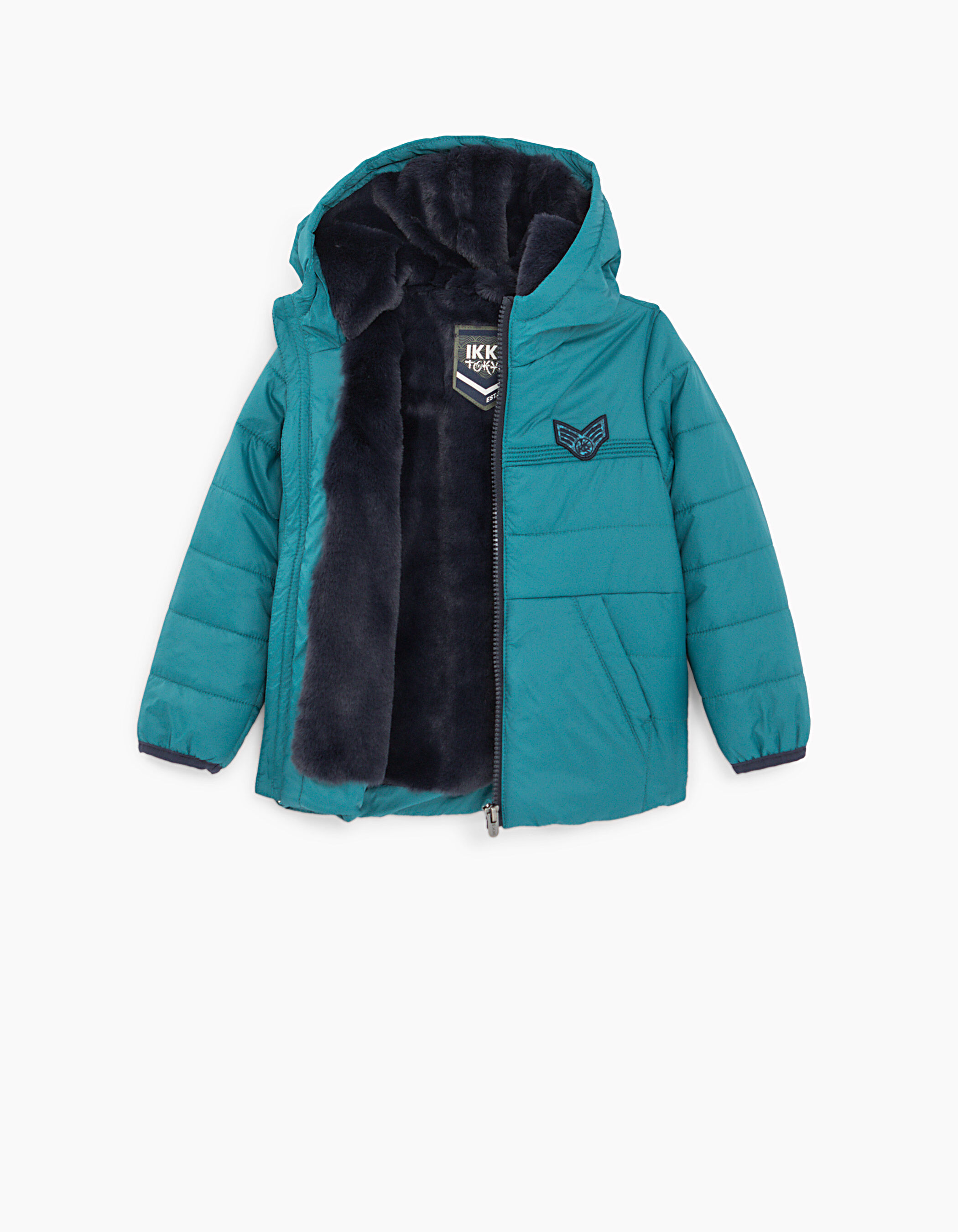 turquoise padded coat