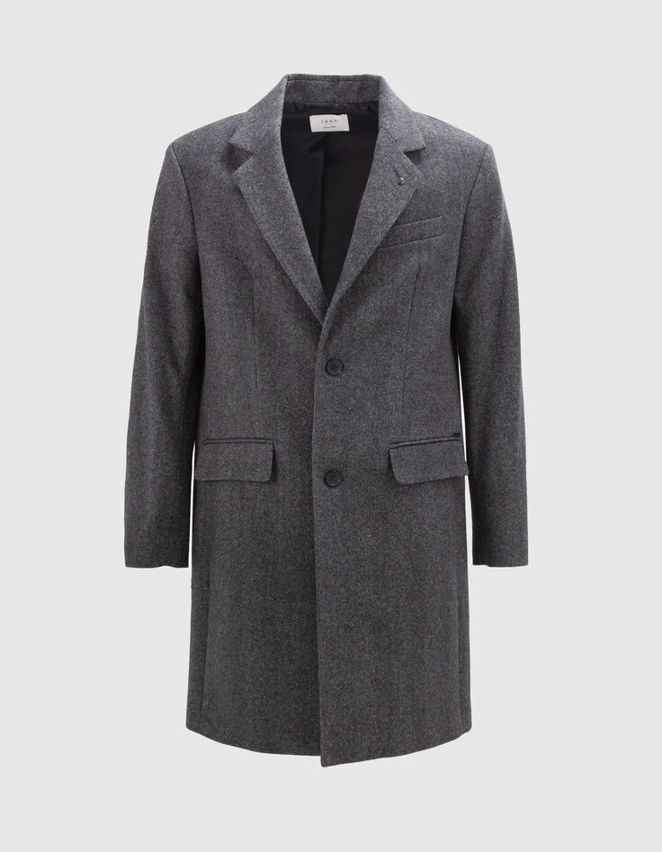 Men’s charcoal semi-plain coat-6