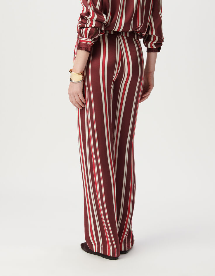 Pantalón ancho fluido burdeos rayas mujer-3 Pantalón ancho fluido burdeos rayas mujer-3