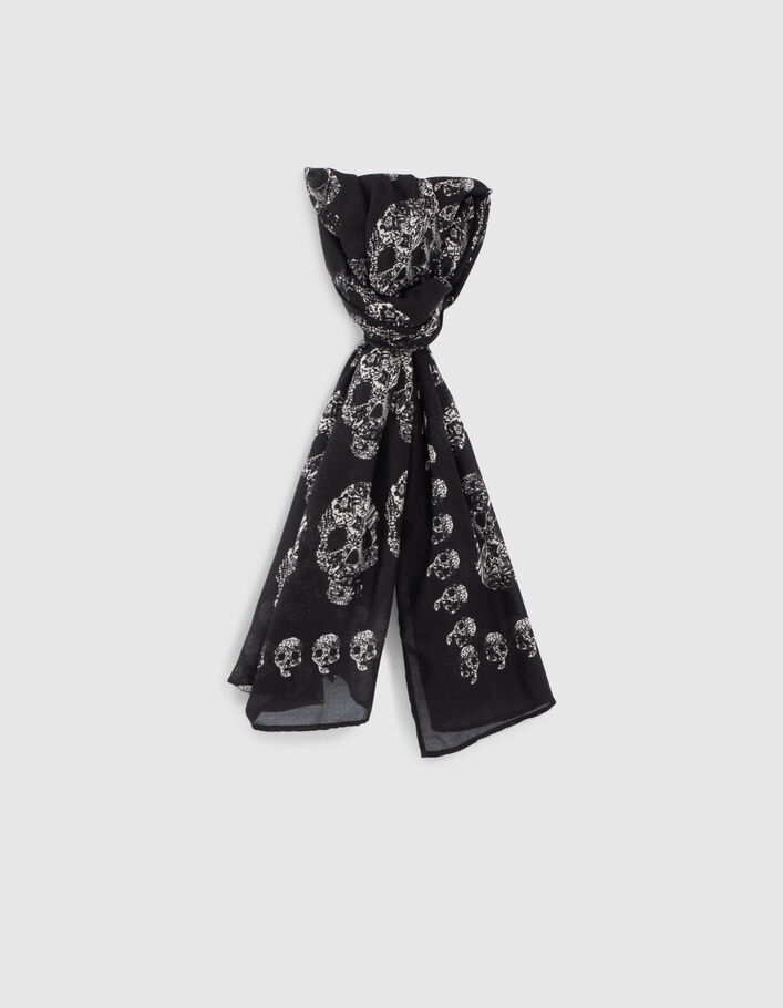 Bracelet Gothique Noir Avec Têtes De Mort - Look Rock/métal - Occasion