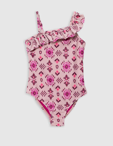 Maillot de bain 1 pièce rose imprimé ethnique fille - IKKS