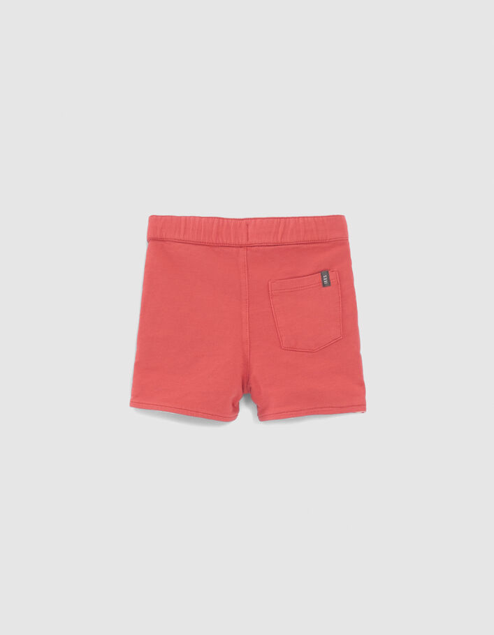 Omkeerbare bermuda rood en rockprint babyjongens - IKKS