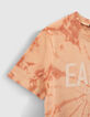 Oranje T-shirt tie and dye-print met tekst-5