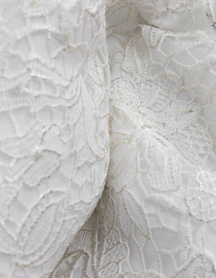 Mujer falda midi blanca todo encaje-7