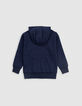 Sudadera beige capucha palmeras niño-4