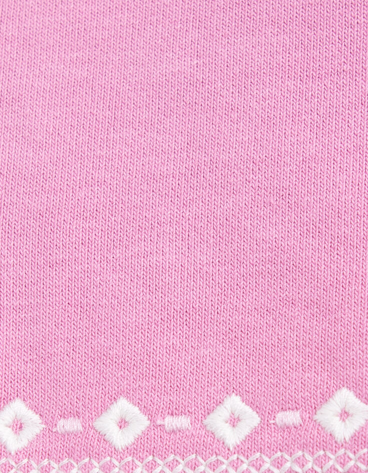 Baby girls’ mauve cardigan with ethnic embroidery-7