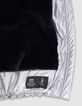 Girls’ silver padded jacket with navy fur-lined hood-6