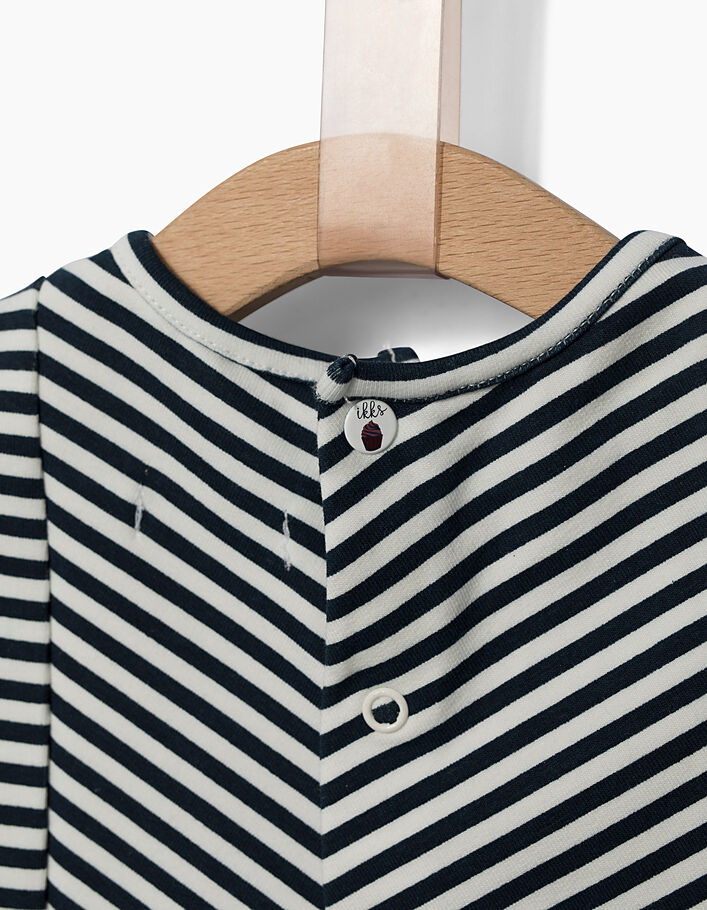 Baby girls' off-white sailor dress+navy stripes - IKKS