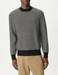 Men&rsquo;s black knit sailor sweater with white stripes-3