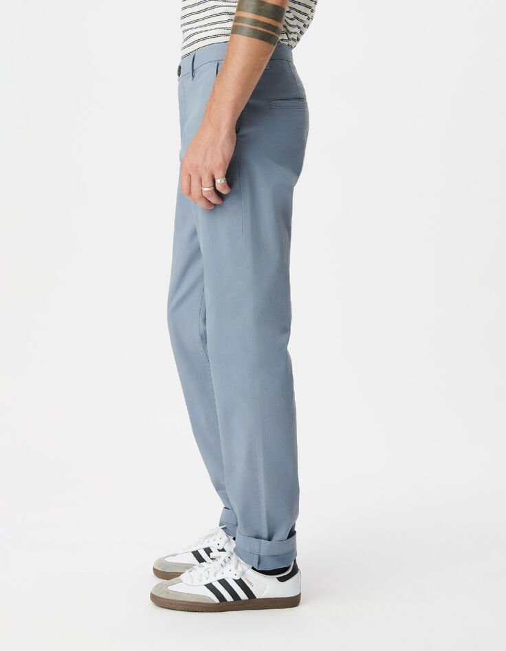 Pantalon chino slim bleu Homme-4
