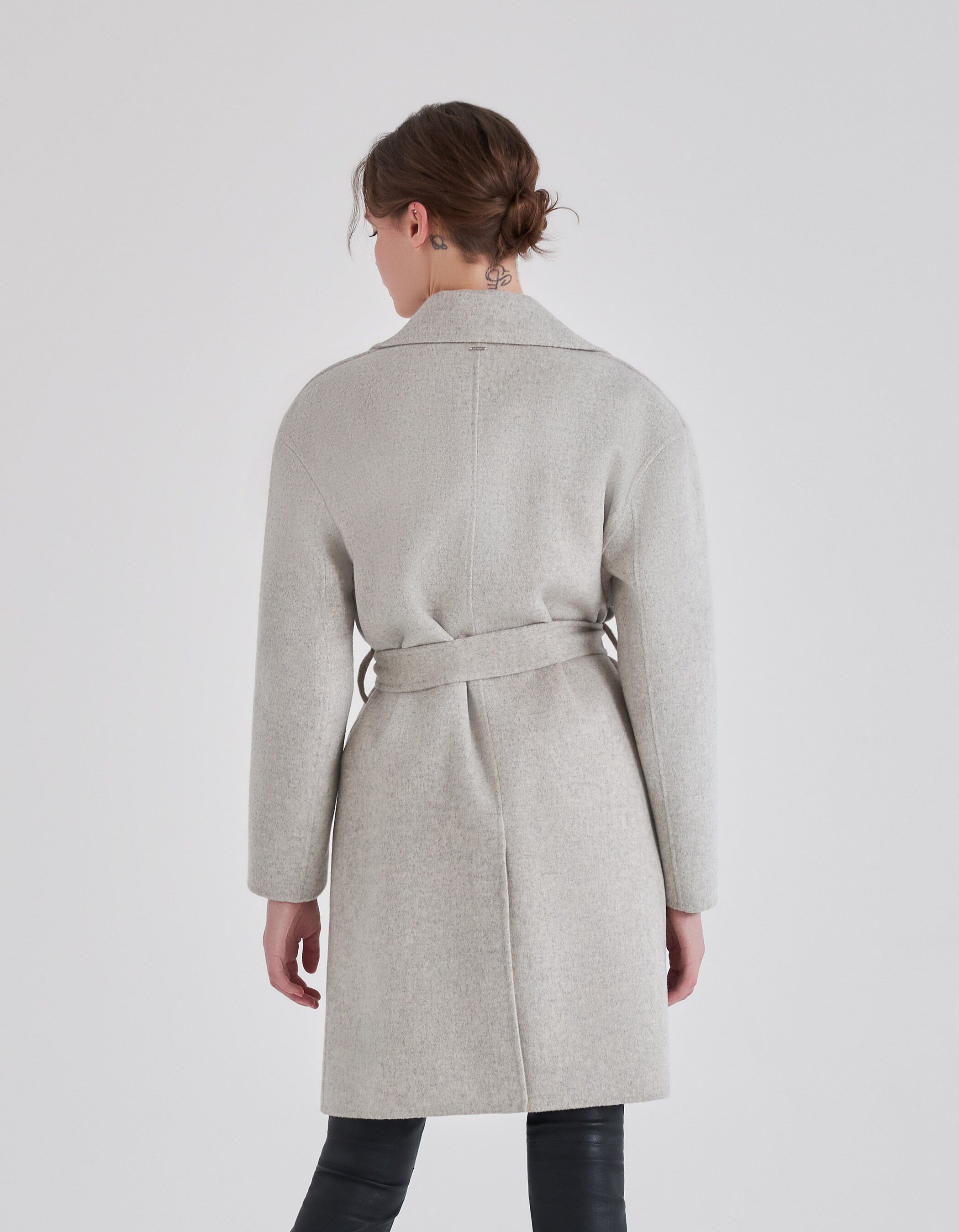 Manteau taupe clair forme trench Femme