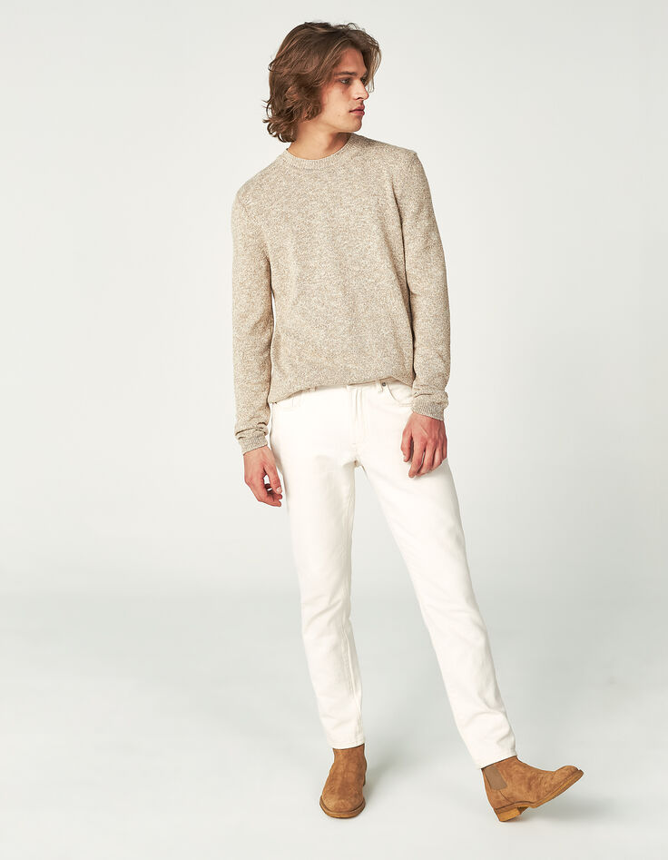 Pull lin tricot mouliné Homme-2