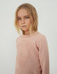 Baby girls' powder pink embroidered skull sweatshirt-1