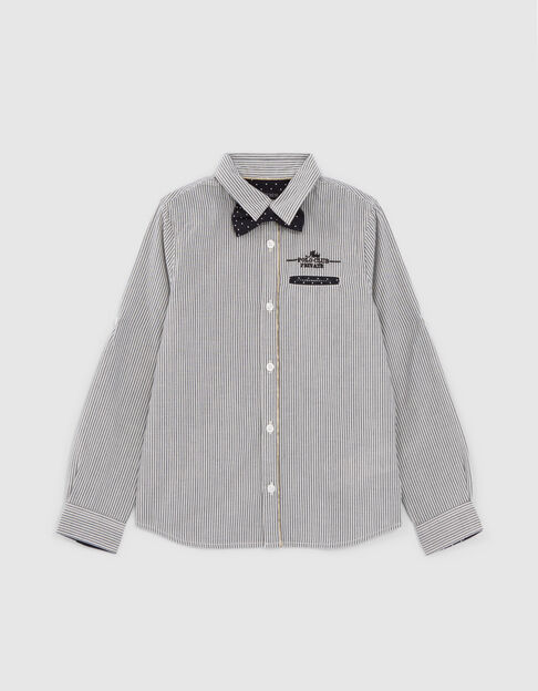 Boys’ black striped shirt with bowtie - IKKS