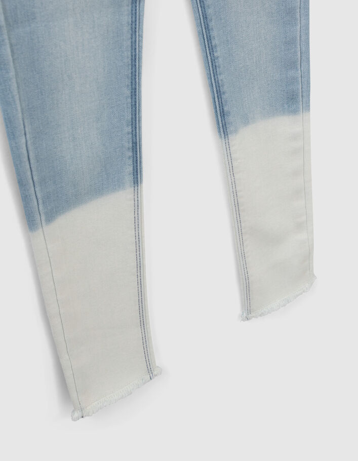Girls’ light blue skinny jeans with embroidered waistband - IKKS
