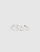 Boucles d'oreille créoles argenté maille gourmette femme-2