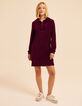 Robe zipp&eacute;e bordeaux maille velours c&ocirc;tel&eacute;e I.Code-8