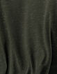 Dames-T-shirt met V-hals en strassteentjes in kaki viscose-6