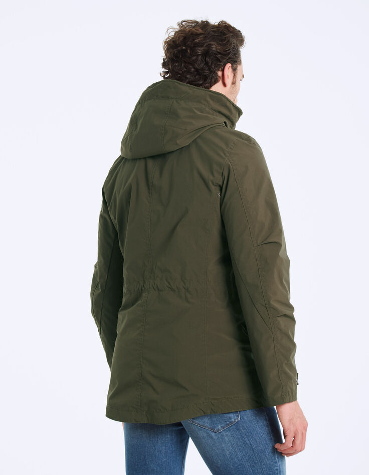 Parka kaki et beige réversible Homme-3 Parka kaki et beige réversible Homme-3