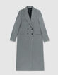 Women’s grey pinstripe long suit jacket-6