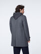 Manteau gris souris à chevrons à capuche Homme-4