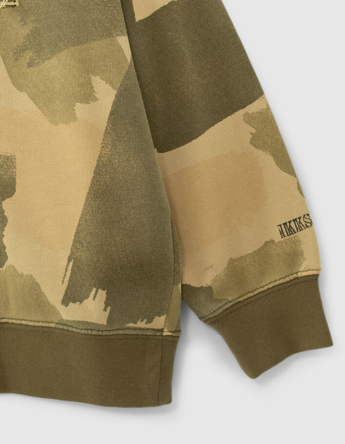 Boys’ beige camouflage organic cotton sweatshirt - IKKS