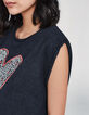 Schwarzes T-Shirt-Kleid KEITH HARING x IKKS mit Herzmotiv-3