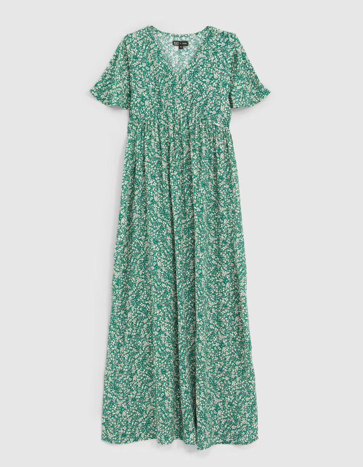 Langes, grünes Mädchenkleid aus LENZING™ ECOVERO™-1