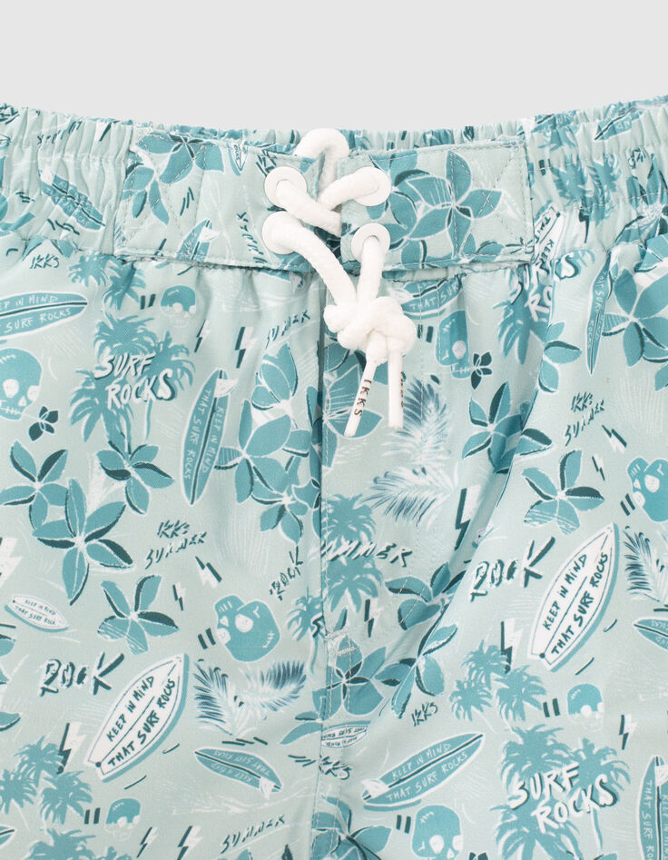 Zwemshort aqua bloemenprint gerecycleerd jongens-2