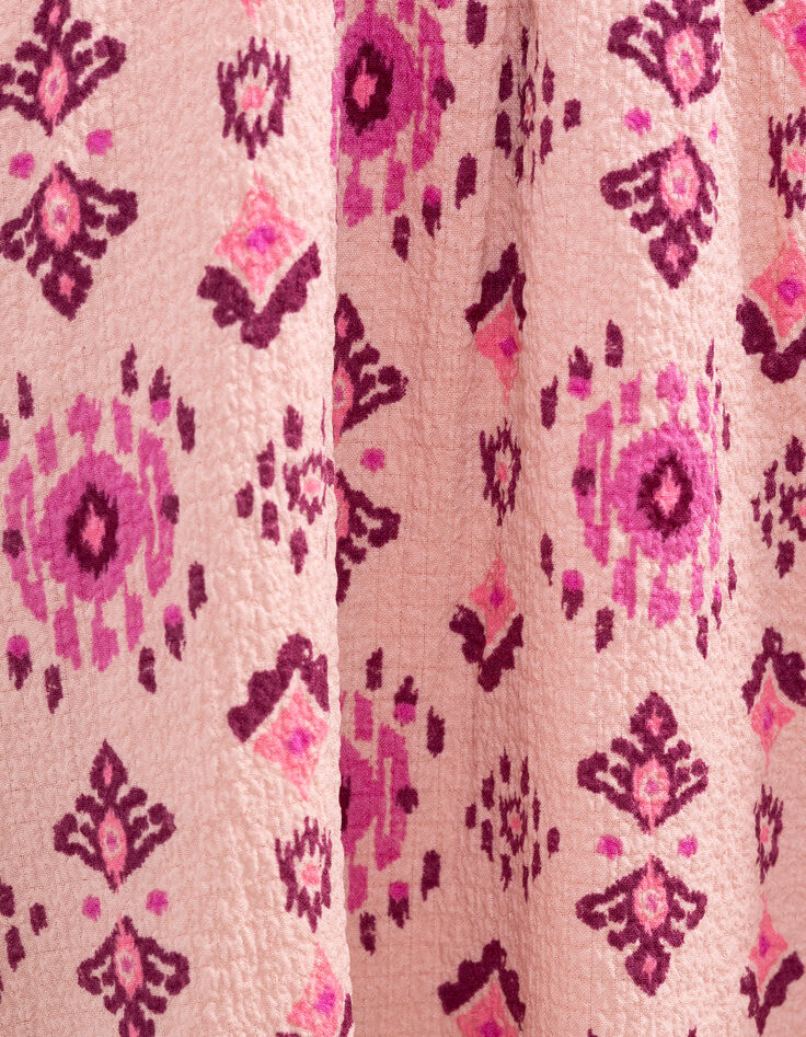 Robe rose imprimé maxi ethnique fille-7