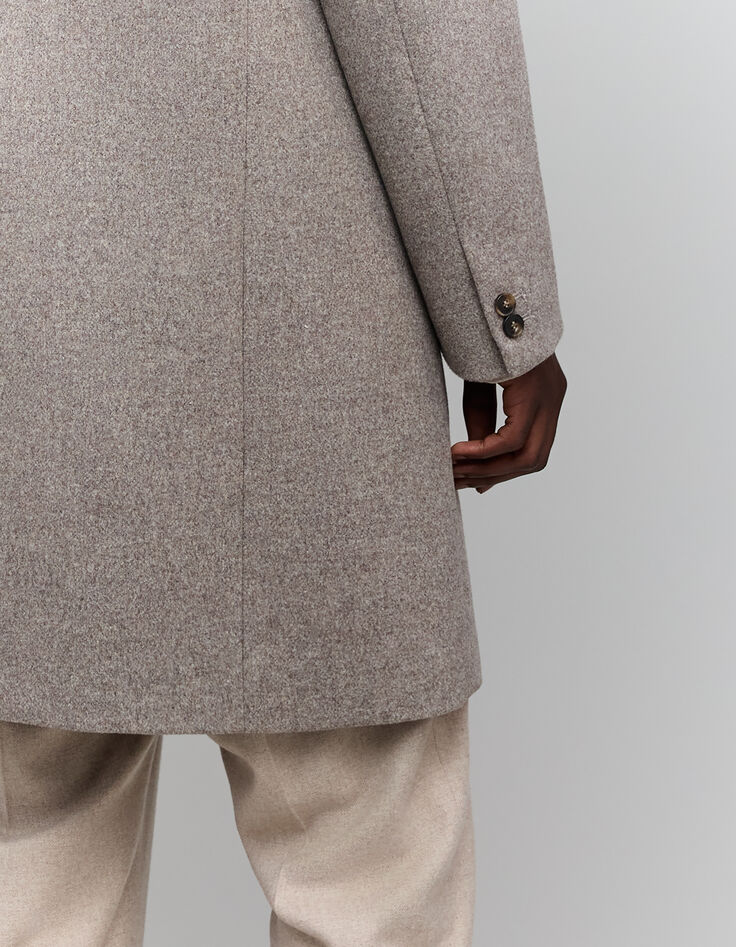 Men's grey wool coat with removable facings-7