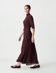 Women’s burgundy high neck long dress-2