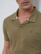 Men&rsquo;s light khaki slub short sleeve polo shirt-4