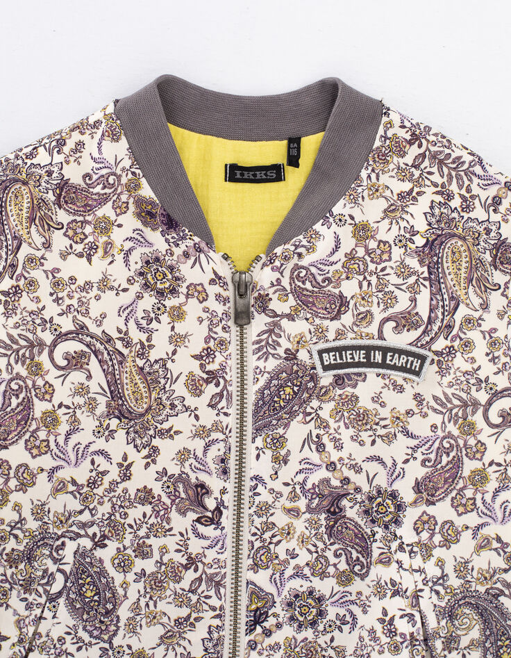 Girls’ ecru paisley print Ecovero® bomber jacket-3