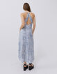 Robe longue bleu imprimé bandana Femme-3