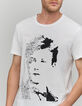 Camiseta de hombre blanca de algod&oacute;n org&aacute;nico visual rock-4