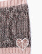 Snood rose moyen tricot bébé fille -2
