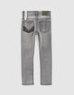 Light grey skinny jeans met print en badge jongens -4