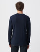 T-shirt L'Essentiel marine col rond à manches longues Homme-3