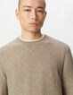 Pull beige tricot détail fantaisie Homme-4