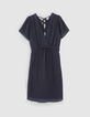 Women’s navy dress with laced back-7