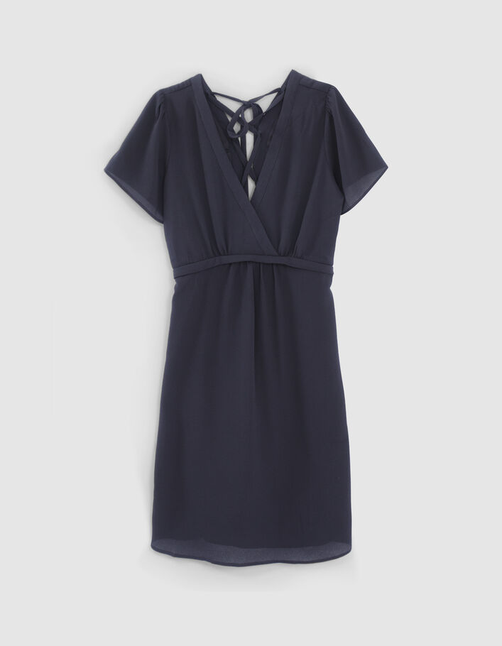 Women’s navy dress with laced back - IKKS